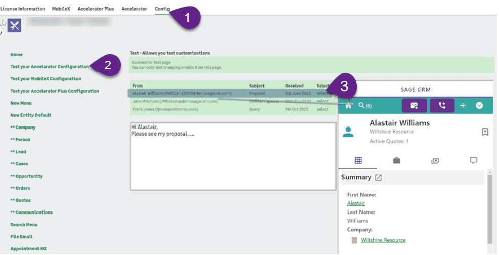 Configuration Area in CRM