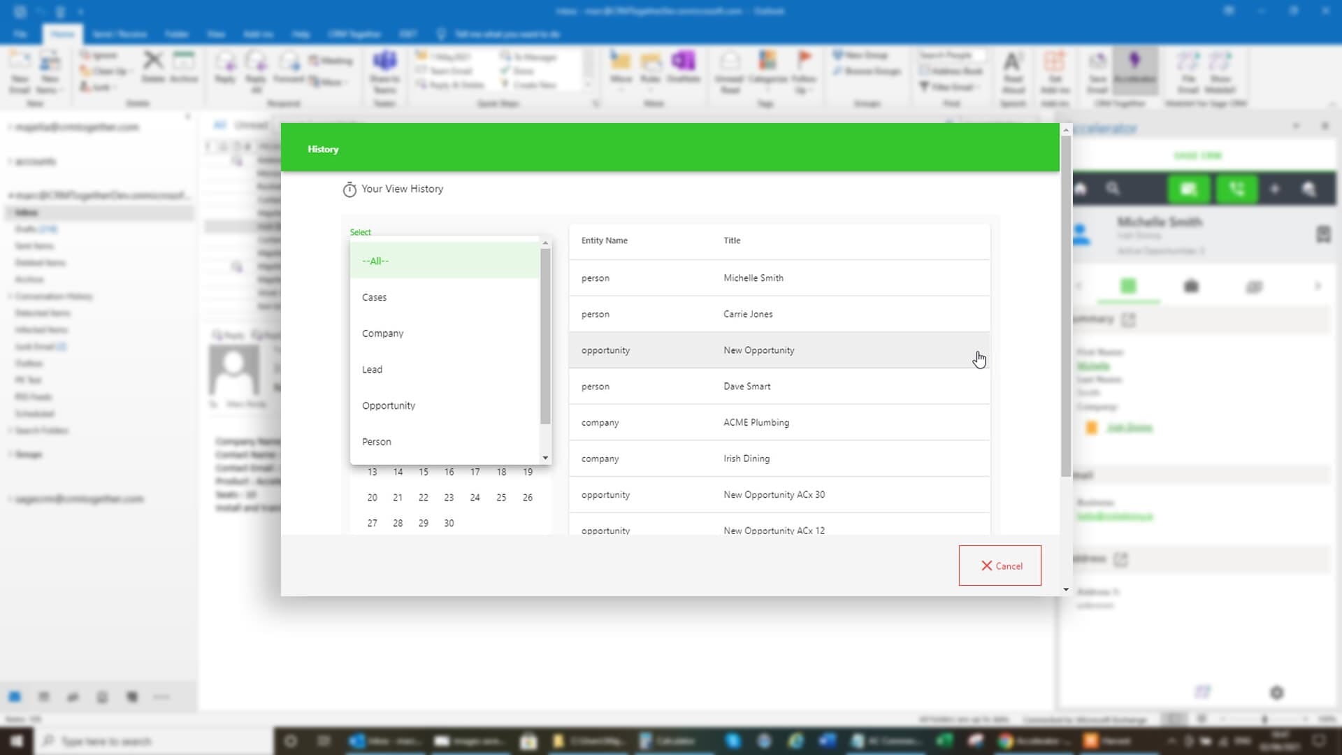 Outlook Accelerator Pro for Sage CRM